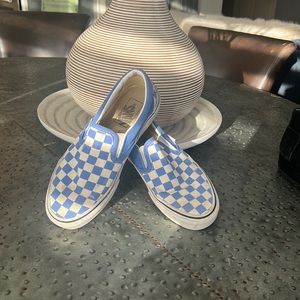 Blue checkered Vans